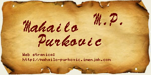 Mahailo Purković vizit kartica